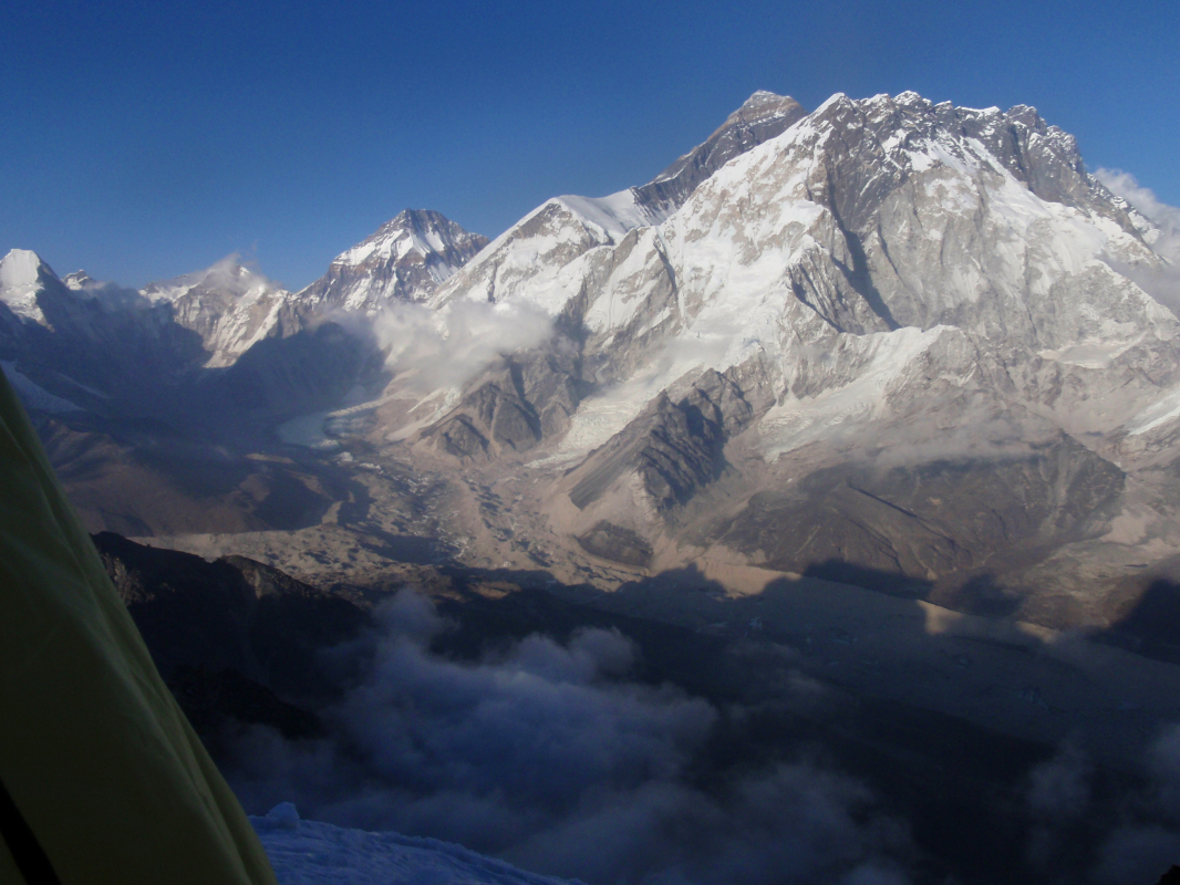 Khumbu view from Lobuche high camp